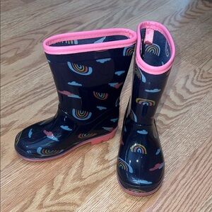 Carter's Navy and Pink Rainbow Kids Rain Boots